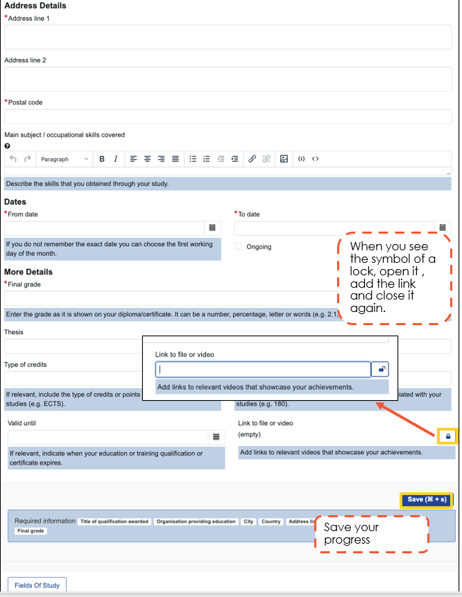 education data to insert