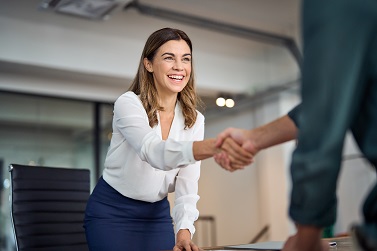 woman shaking hand