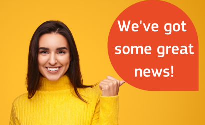 a woman announcing the great news
