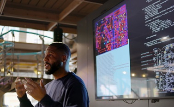 man presenting